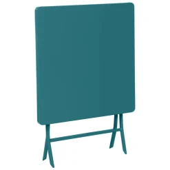 Table de jardin pliante carrée GREENSBORO Bleu canard