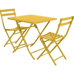 Table de jardin pliante carrée GREENSBORO Jaune moutarde