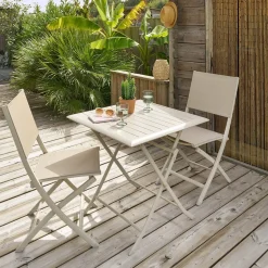 Table de jardin pliante carrée AZUA Argile