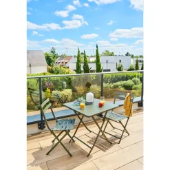 Table de jardin pliante carrée GREENSBORO Vert laurier