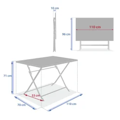 Table de jardin pliante rectangulaire GREENSBORO Vert laurier