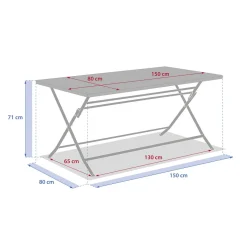Table de jardin pliante rectangulaire GREENSBORO Graphite