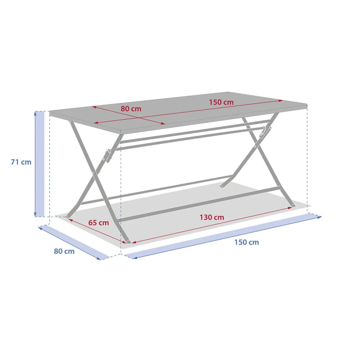 Table de jardin pliante rectangulaire GREENSBORO Graphite