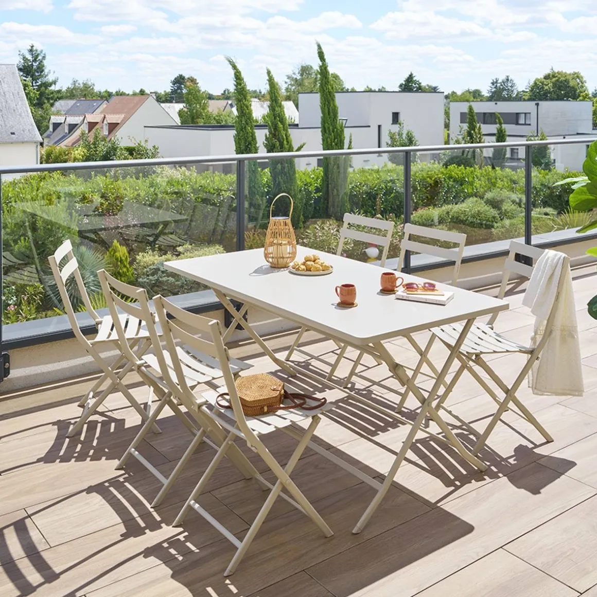 Table de jardin pliante rectangulaire GREENSBORO Argile