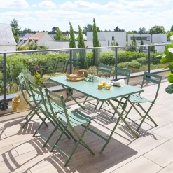 Table de jardin pliante rectangulaire GREENSBORO Vert olive