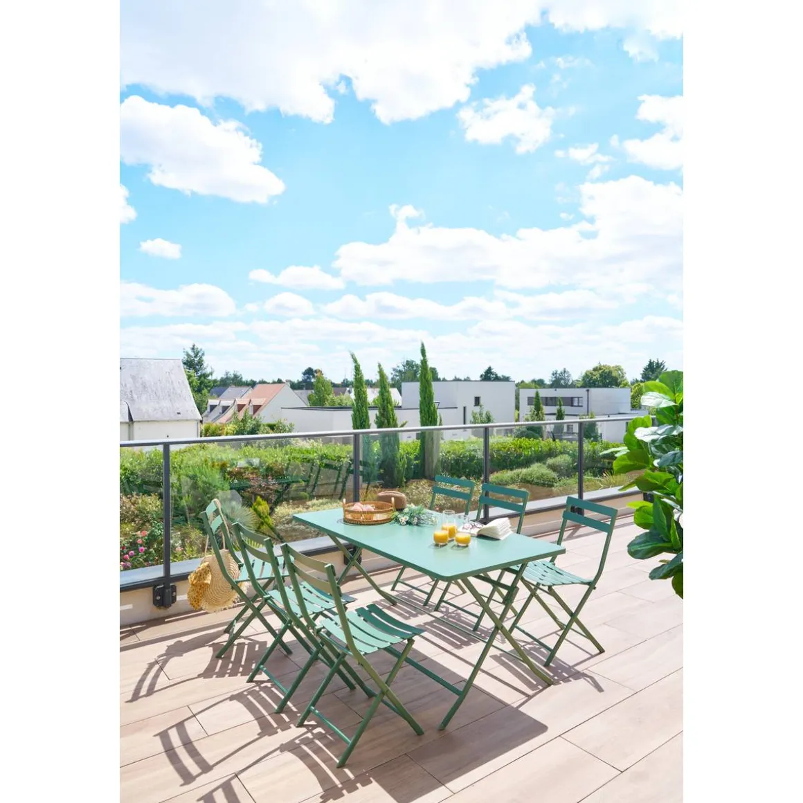 Table de jardin pliante rectangulaire GREENSBORO Vert olive