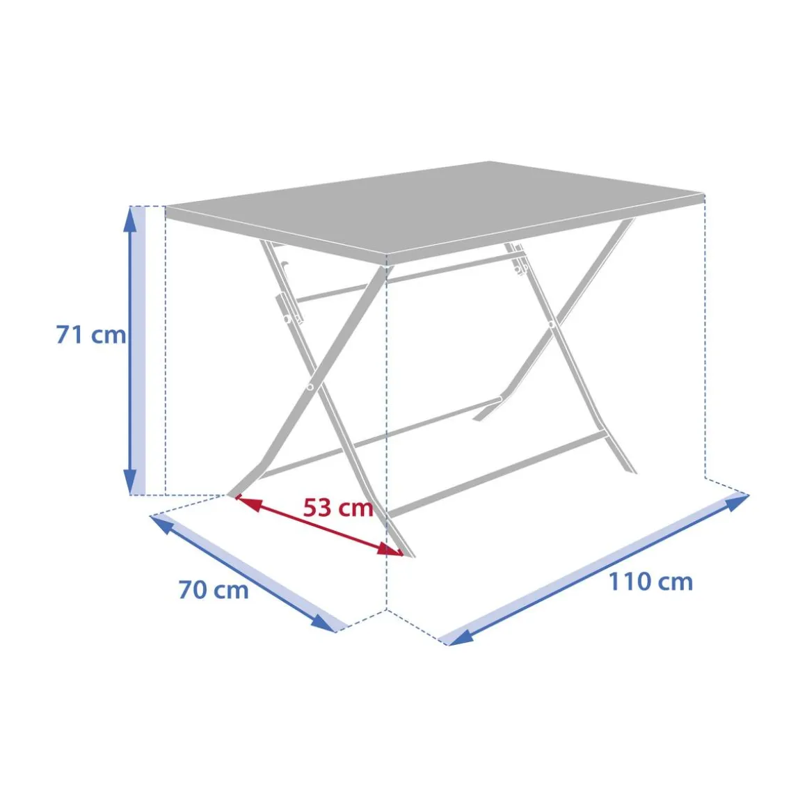 Table de jardin pliante rectangulaire GREENSBORO Café