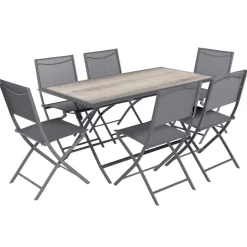 Table de jardin pliante rectangulaire AZUA Gris smoke