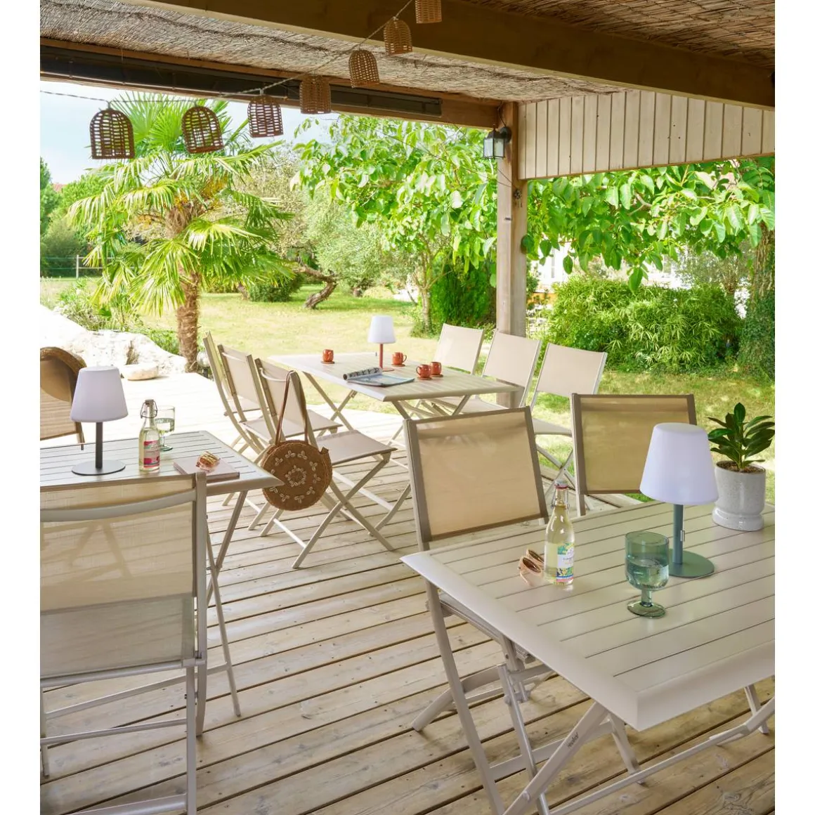 Table de jardin pliante rectangulaire AZUA Argile