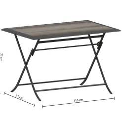 Table de jardin pliante rectangulaire AZUA Gris smoke