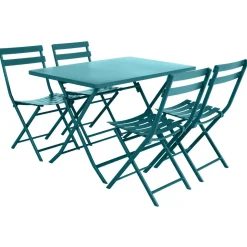 Table de jardin pliante rectangulaire GREENSBORO Bleu canard
