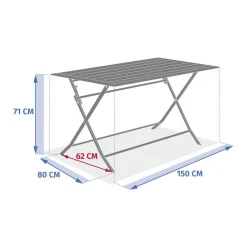 Table de jardin pliante rectangulaire AZUA Truffe / Café