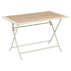 Table de jardin pliante rectangulaire AZUA Epeautre / Argile