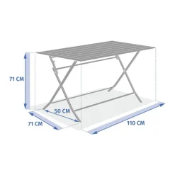 Table de jardin pliante rectangulaire AZUA Epeautre / Argile