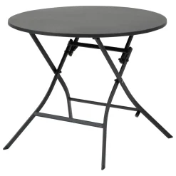 Table de jardin pliante ronde GREENSBORO Graphite