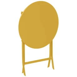 Table de jardin pliante ronde GREENSBORO Moutarde
