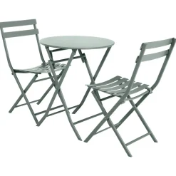 Table de jardin pliante ronde GREENSBORO Vert olive