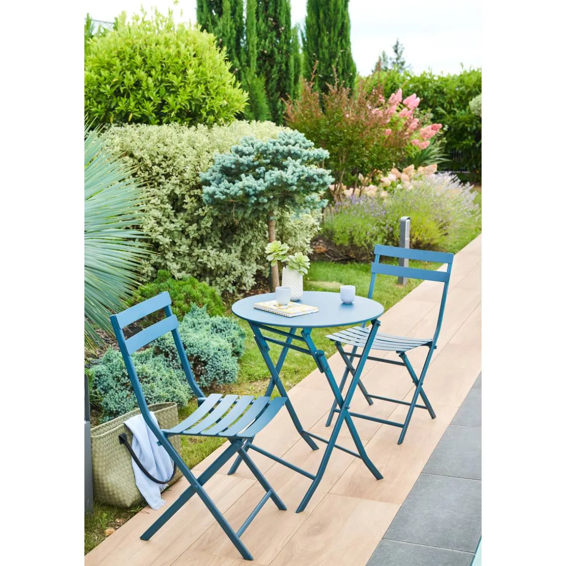 Table de jardin pliante ronde GREENSBORO Pétrole