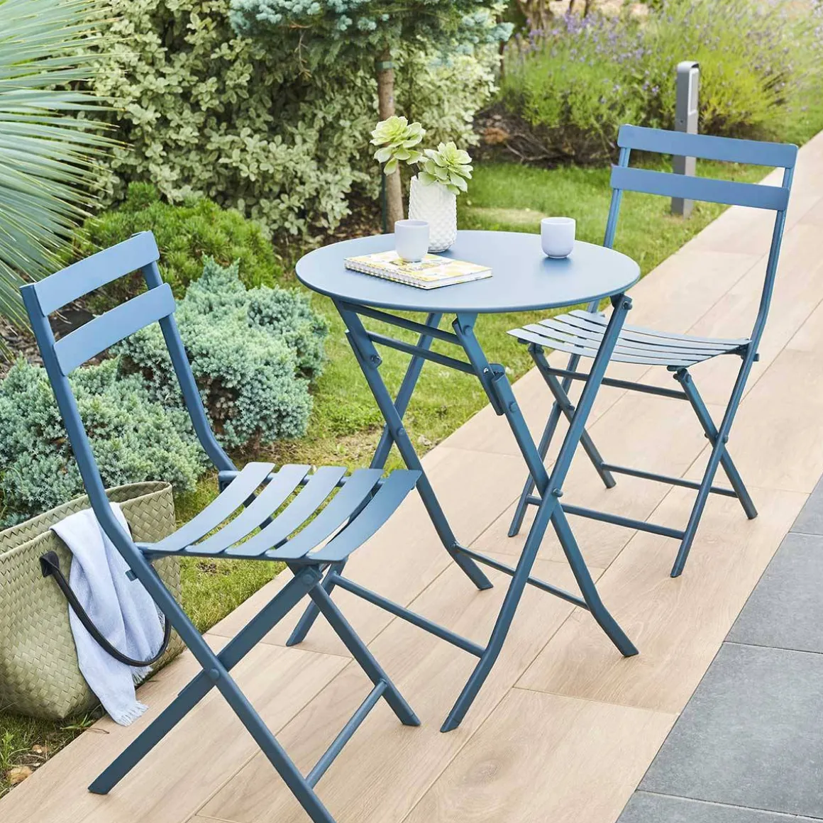 Table de jardin pliante ronde GREENSBORO Pétrole