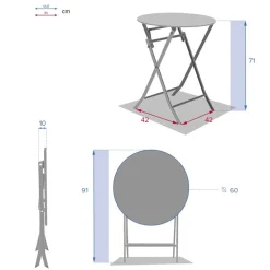 Table de jardin pliante ronde GREENSBORO Grenade