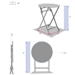 Table de jardin pliante ronde GREENSBORO Grenade