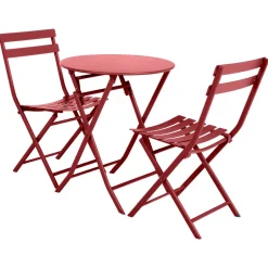 Table de jardin pliante ronde GREENSBORO Groseille