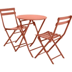 Table de jardin pliante ronde GREENSBORO Ambre