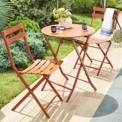Table de jardin pliante ronde GREENSBORO Ambre
