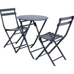 Table de jardin pliante ronde GREENSBORO Graphite