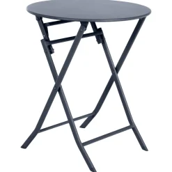 Table de jardin pliante ronde GREENSBORO Graphite