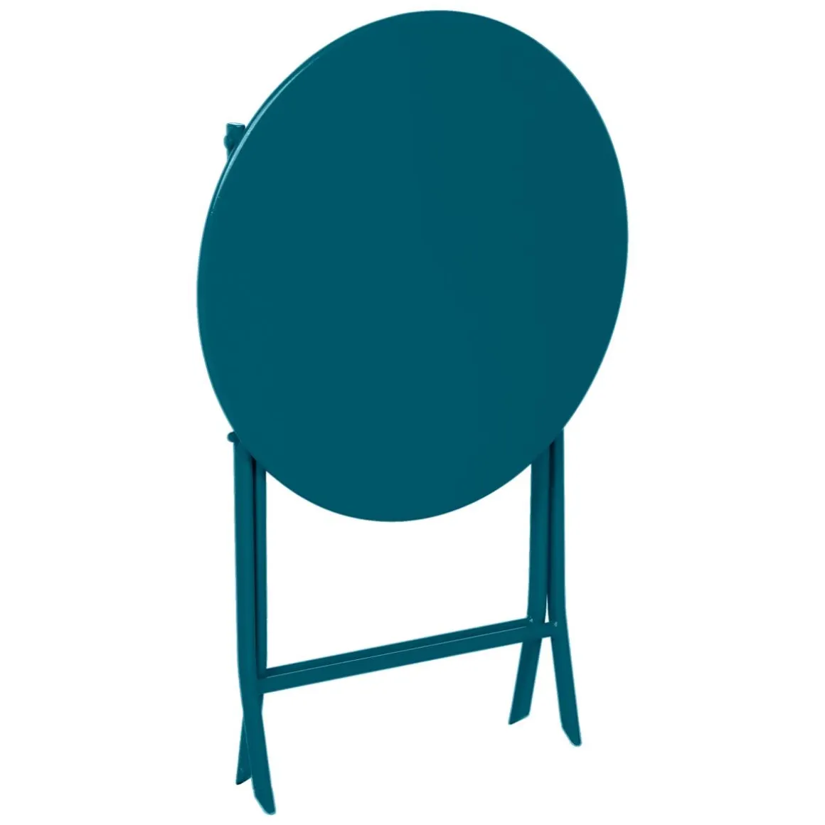 Table de jardin pliante ronde GREENSBORO Bleu canard