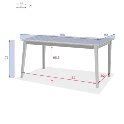 Table de jardin rectangulaire TIWI Acacia