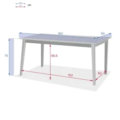 Table de jardin rectangulaire TIWI Acacia