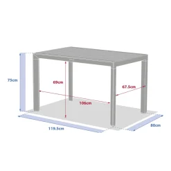 Table de jardin rectangulaire EVASION Lin / Vert laurier