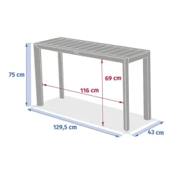 Table de jardin rectangulaire EVASION Honey / Graphite