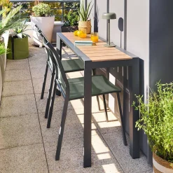 Table de jardin rectangulaire EVASION Honey / Graphite