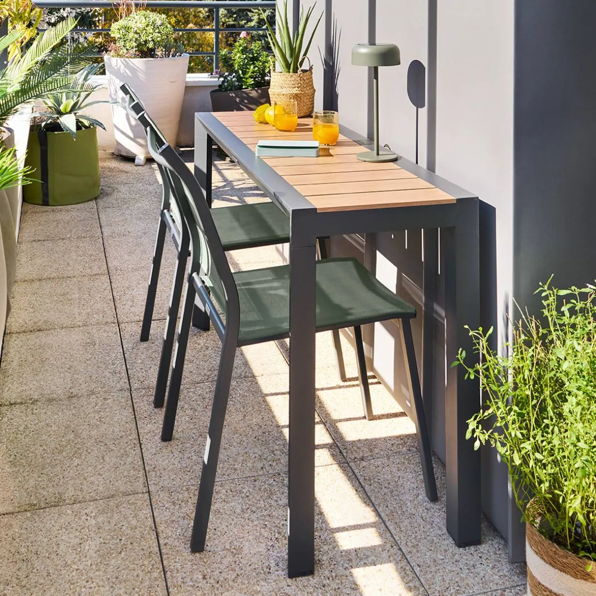 Table de jardin rectangulaire EVASION Honey / Graphite