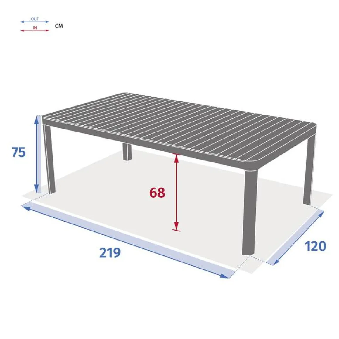 Table de jardin rectangulaire PARADIZE Acacia & Blanc