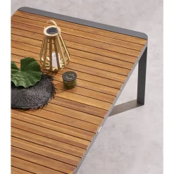 Table de jardin rectangulaire PARADIZE Effet Noyer & Graphite