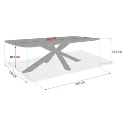 Table de jardin rectangulaire ORACLION Noix / Argile