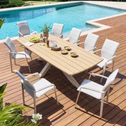 Table de jardin rectangulaire ORACLION Noix / Argile