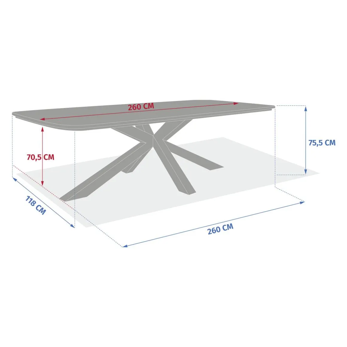 Table de jardin rectangulaire ORACLION Noix / Graphite