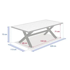 Table de jardin rectangulaire AXIOME Argile / Honey