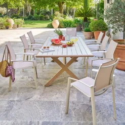 Table de jardin rectangulaire AXIOME Argile / Honey