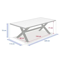 Table de jardin rectangulaire AXIOME Argile / Honey