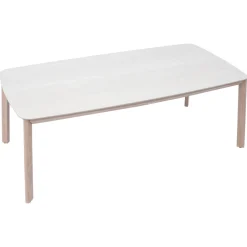 Table de jardin rectangulaire NELORA Beige ficelle / Honey