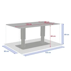 Table de jardin relevable rectangulaire SALIMIA Graphite