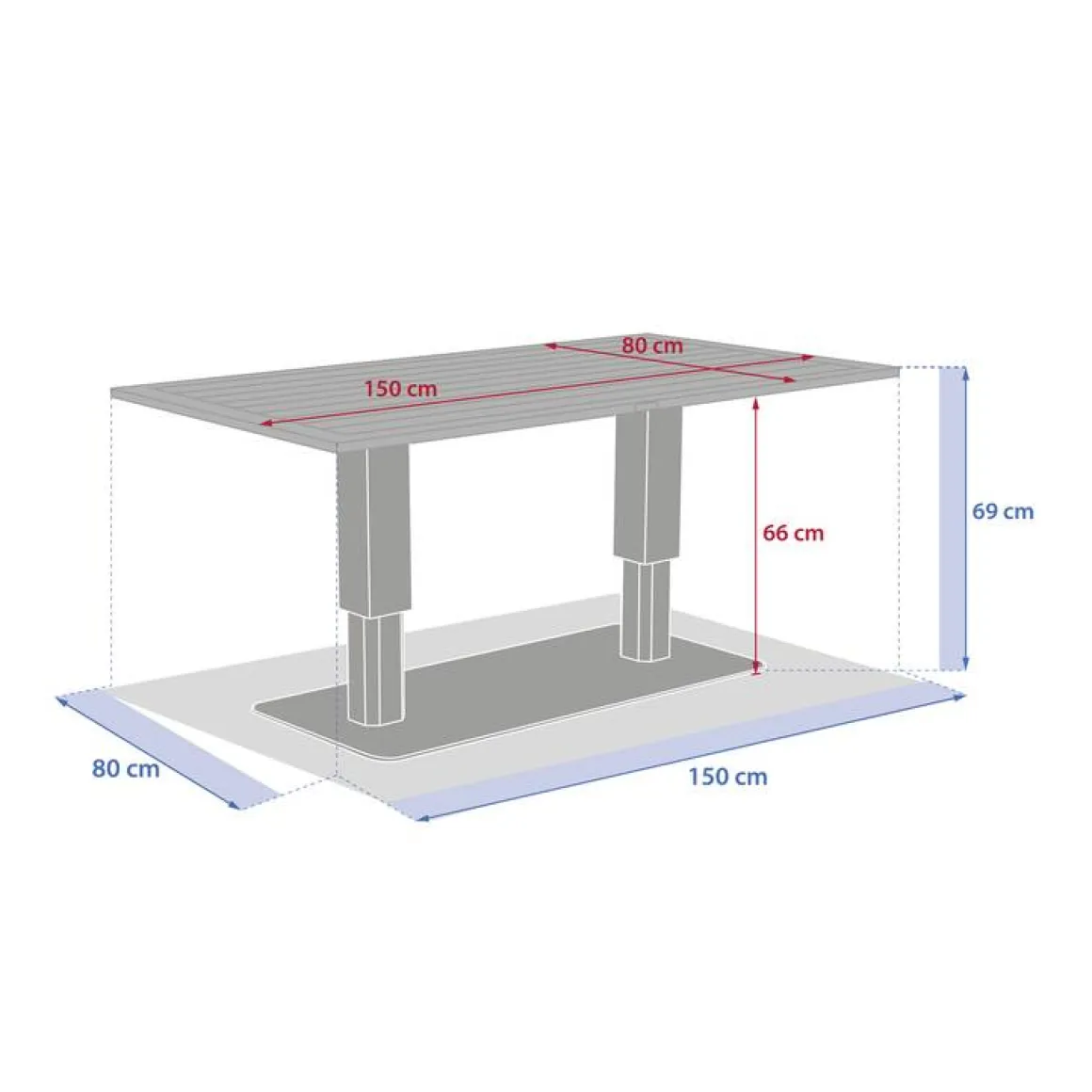 Table de jardin relevable rectangulaire SALIMIA Graphite & Honey