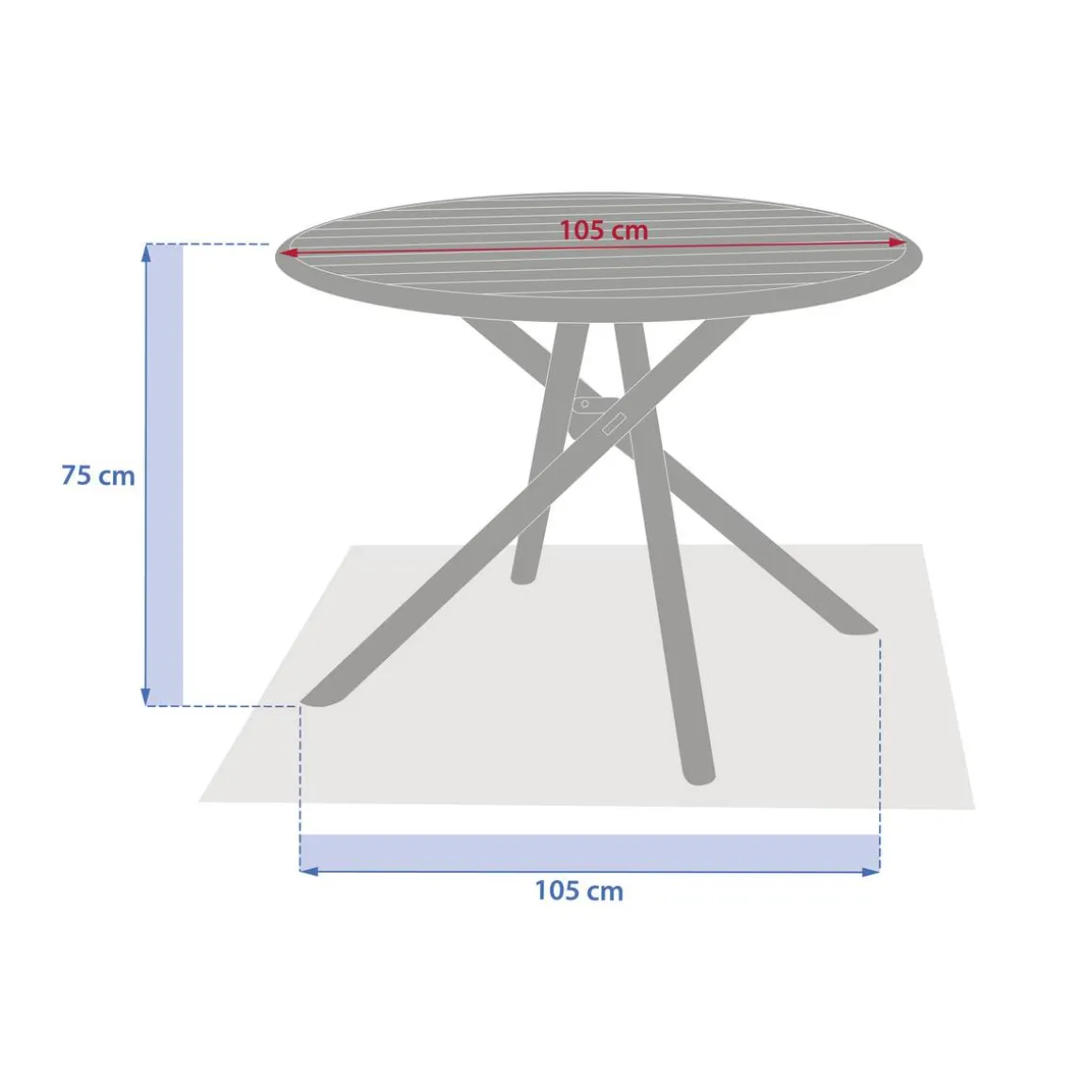 Table de jardin ronde NEBULLIA Vert laurier
