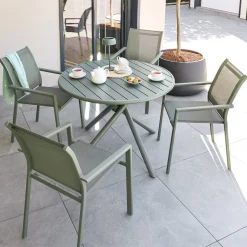 Table de jardin ronde NEBULLIA Vert laurier